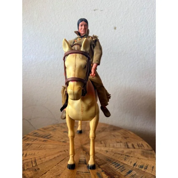 Vintage Marx Toys Johnny West Tonto Action Figure with Articulated Horse Toy - Picture 7 of 13